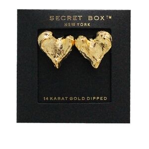 Hammered Heart Stud Earrings